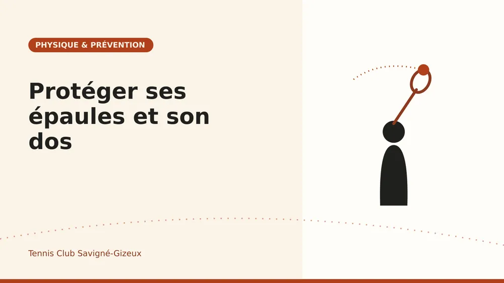 Un joueur au service, épaule et dos en extension