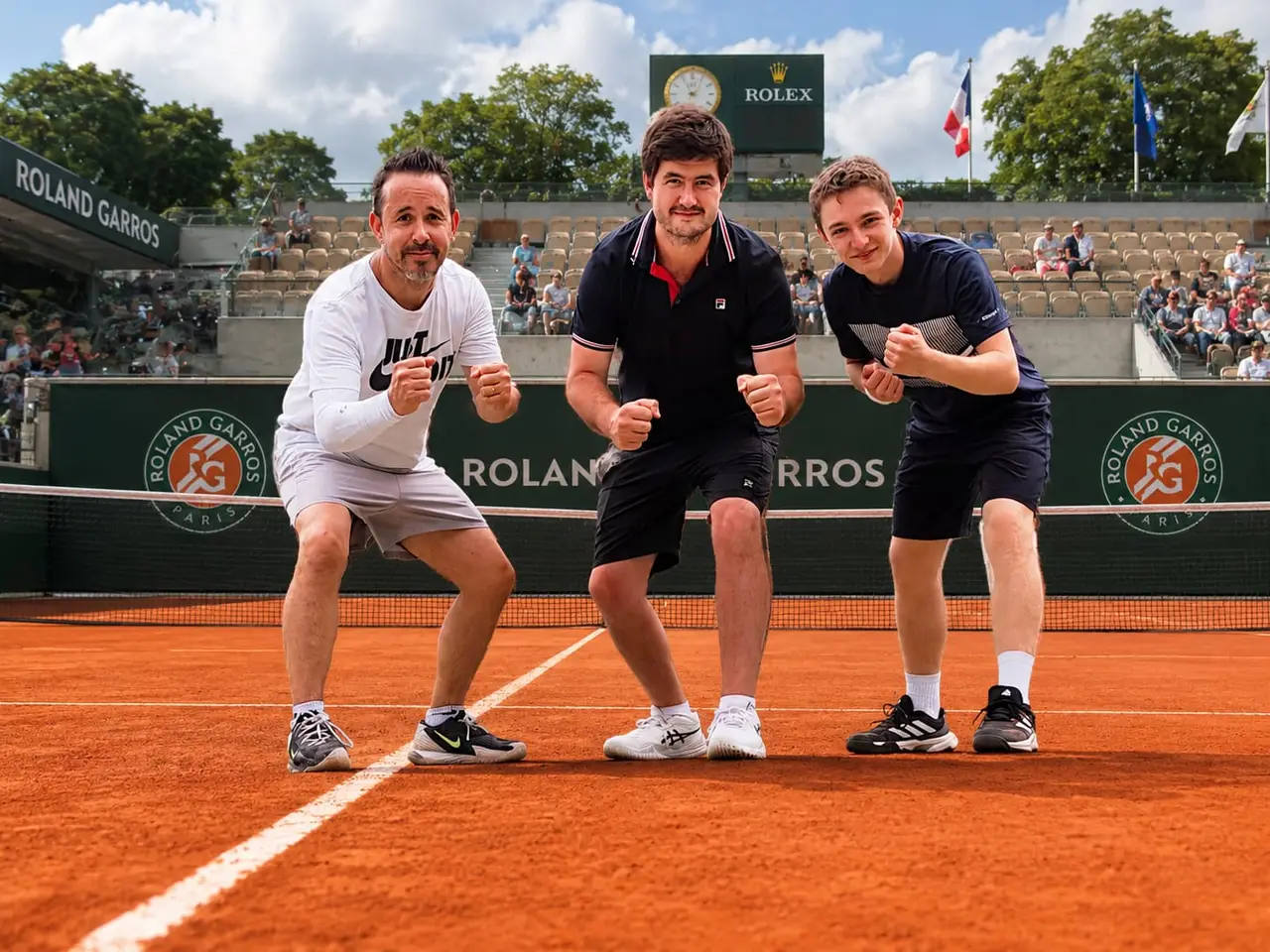 Photo-montage souvenir des trois joueurs de l’Équipe 1